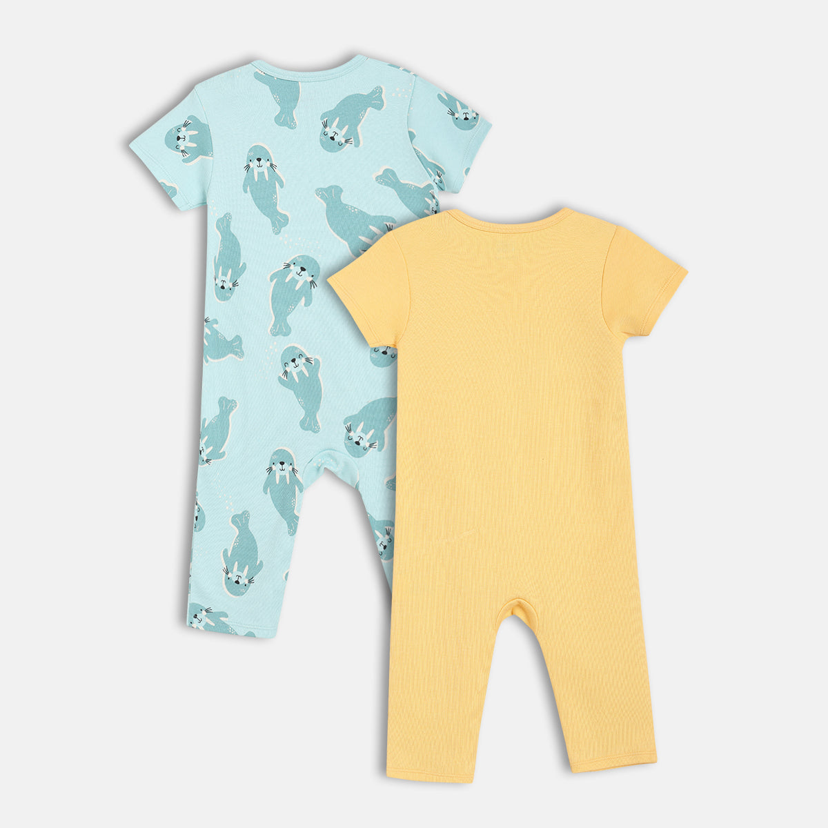 Boys Yellow/Blue Short Sleeve Romper