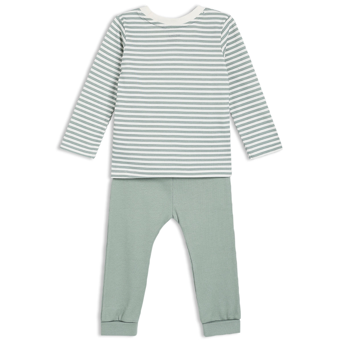 Unisex Blue Boat Neck Cap Sleeve Top And Bottom