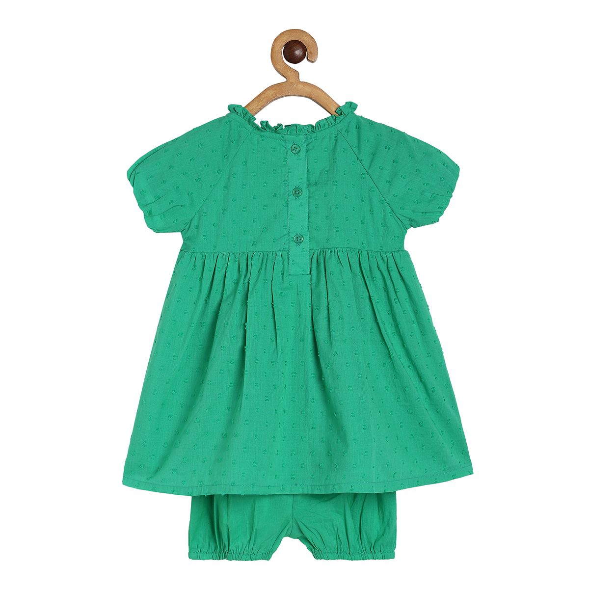 Baby Girls Smocked Dress with Solid Bloomers, Green