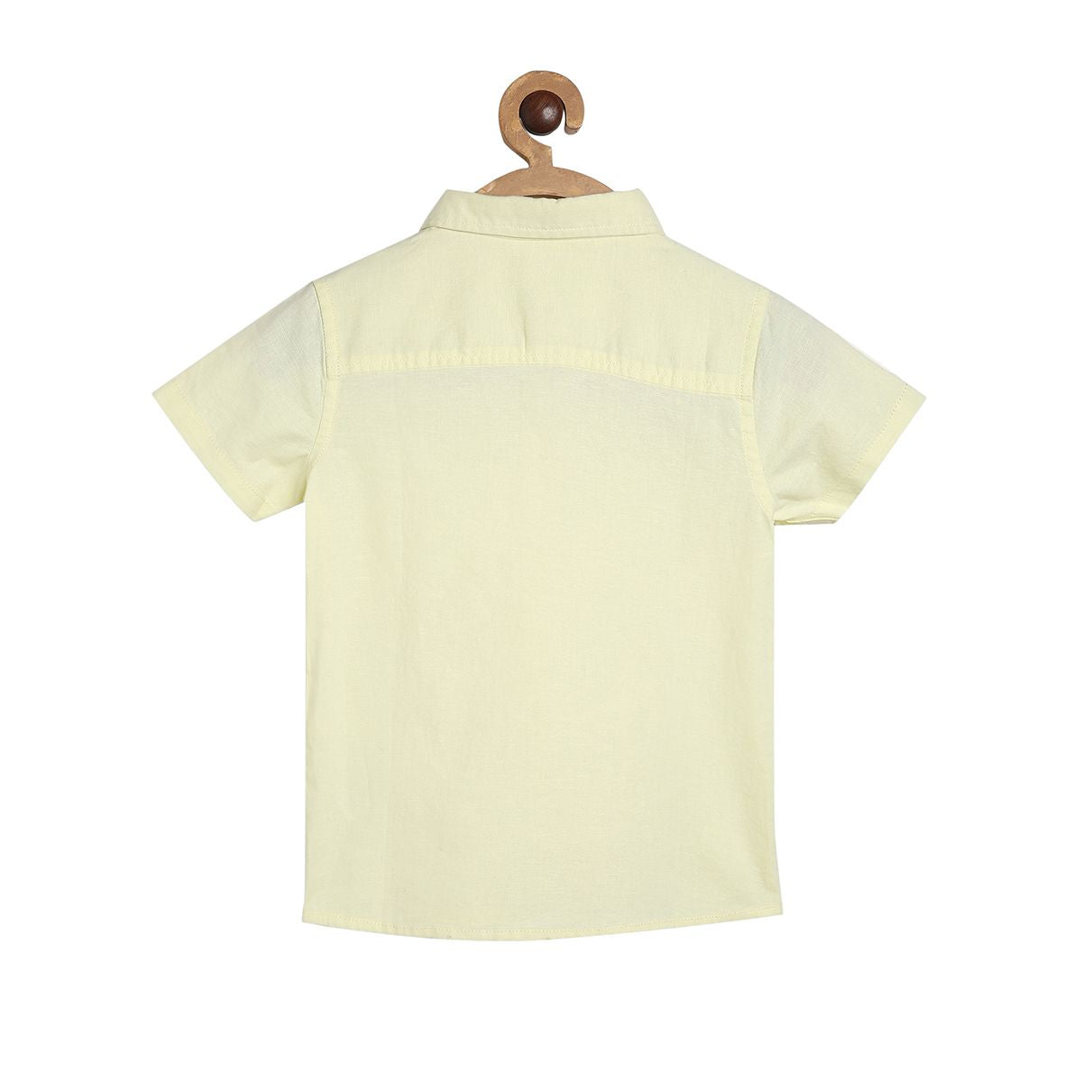 Boys Solid Short Sleeve Shirt, Light Yellow