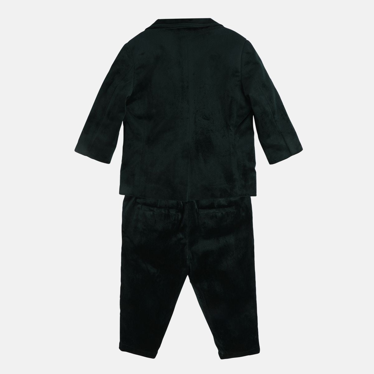 Boys Cotton Full Sleeves Solid Coordinate Set - White & Black