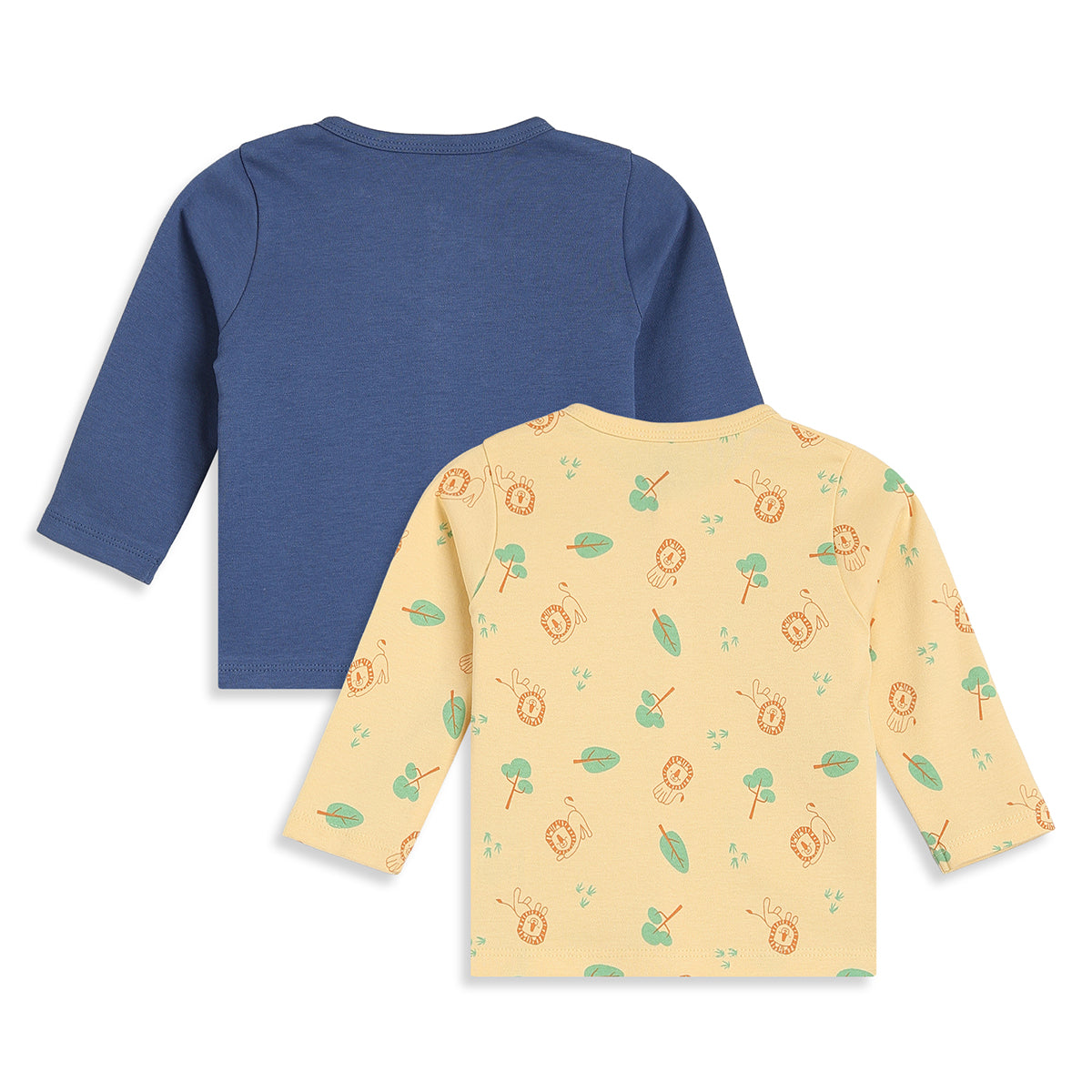Baby Boys Blue and Yellow Knit Front Open Vest Pack of 2 Casual Wear