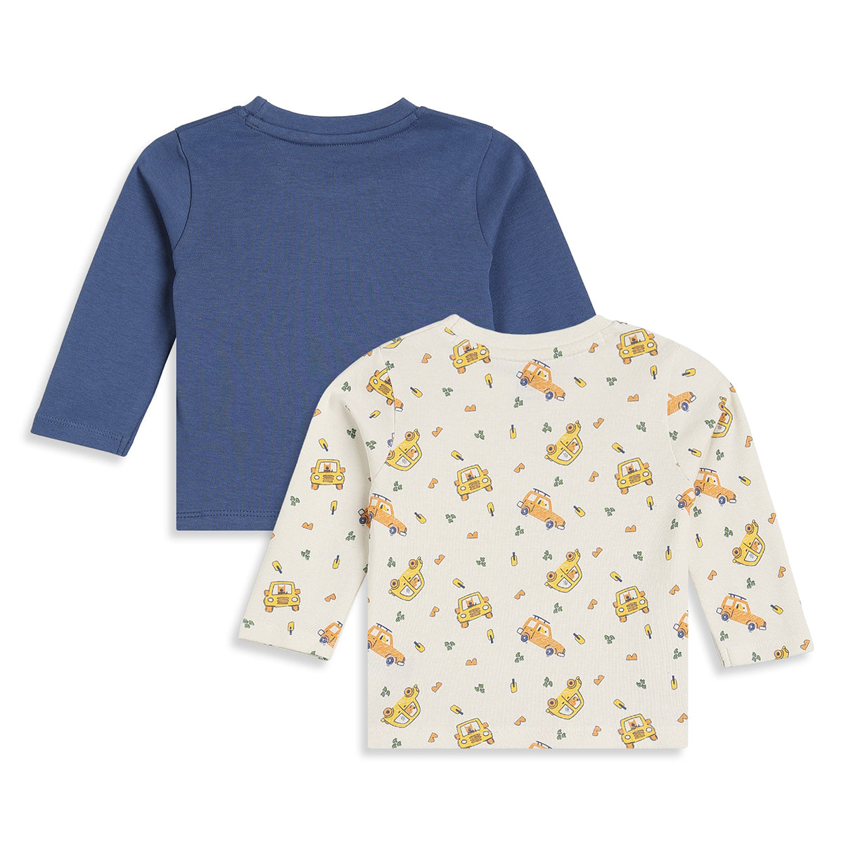 Title: Baby Boys Blue and Cream Knit T-Shirt Pack of 2 Regular Fit Casual Wear