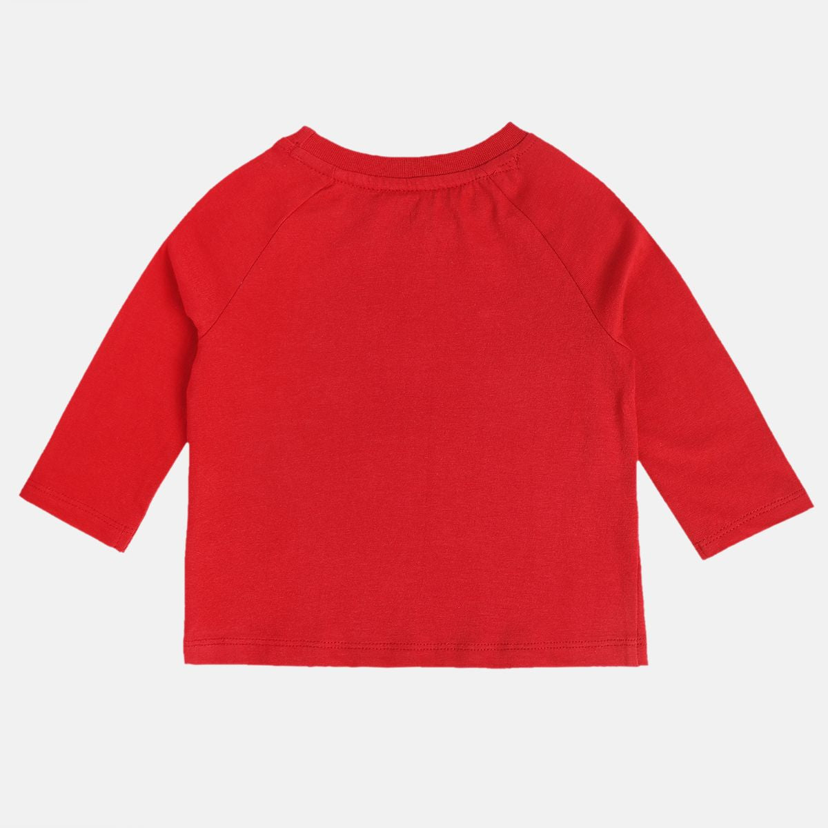 Boys Cotton Full Sleeves Animal Embroidered Tee - Red
