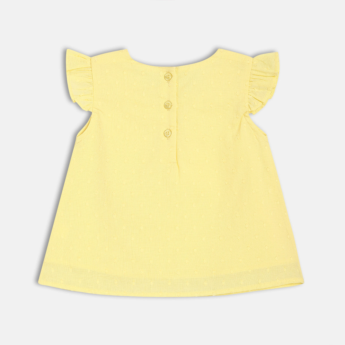 Girls Yellow Cap Sleeve Woven Top