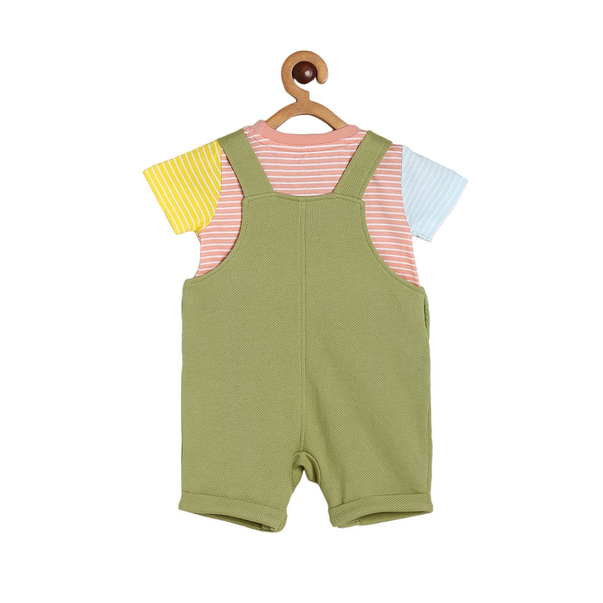 Boys Green Dungaree Set