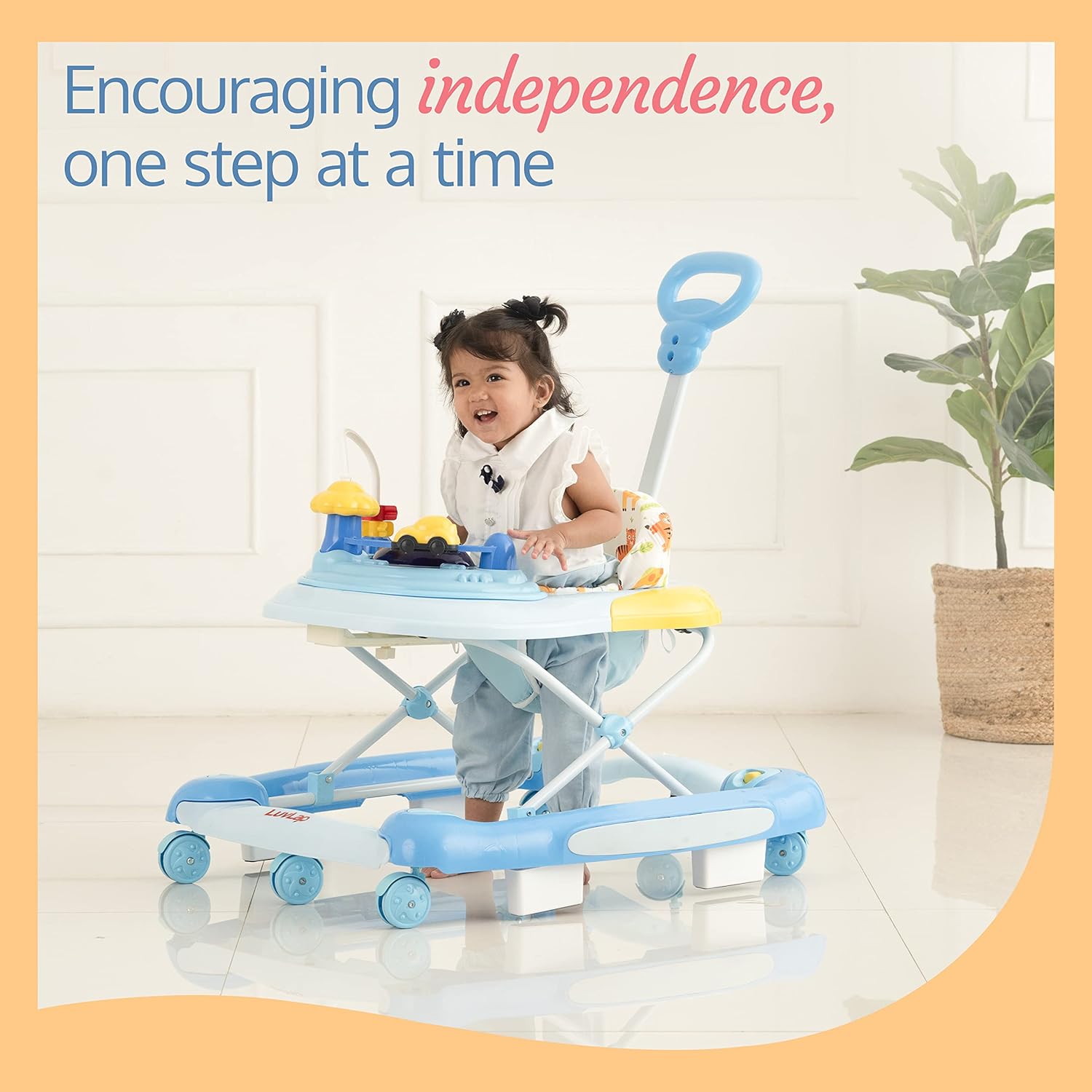 Luvlap Comfy Walker And Rocker (Blue)