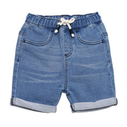Baby Boys Solid Denim Knit Shorts, Blue