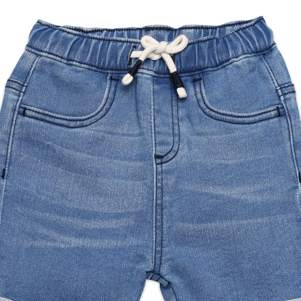 Baby Boys Solid Denim Knit Shorts, Blue