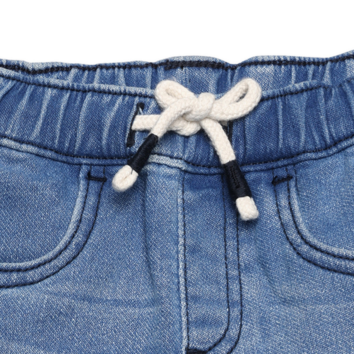 Baby Boys Solid Denim Knit Shorts, Blue