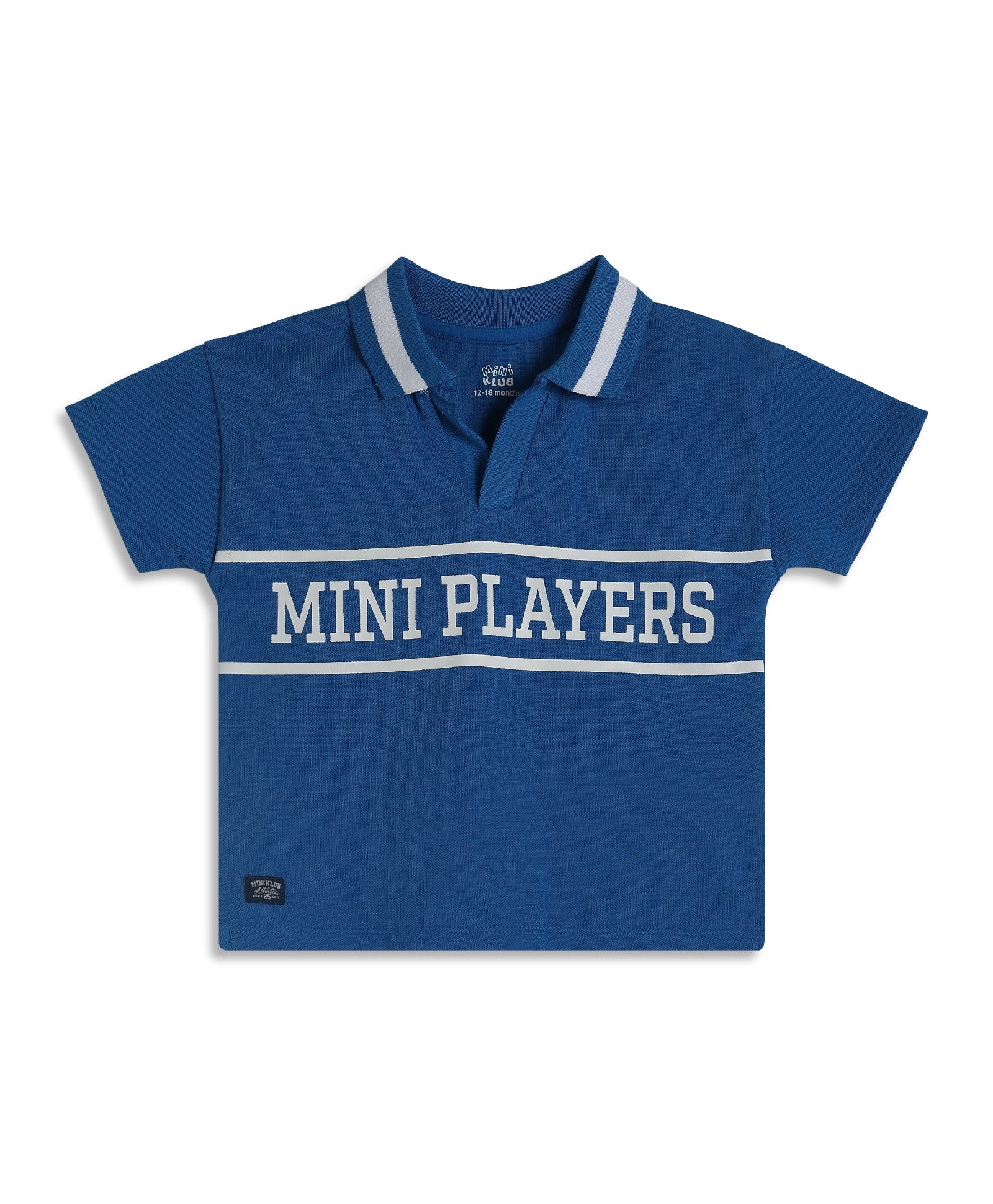 Baby Boys Typography Print Polo T-Shirt, Blue