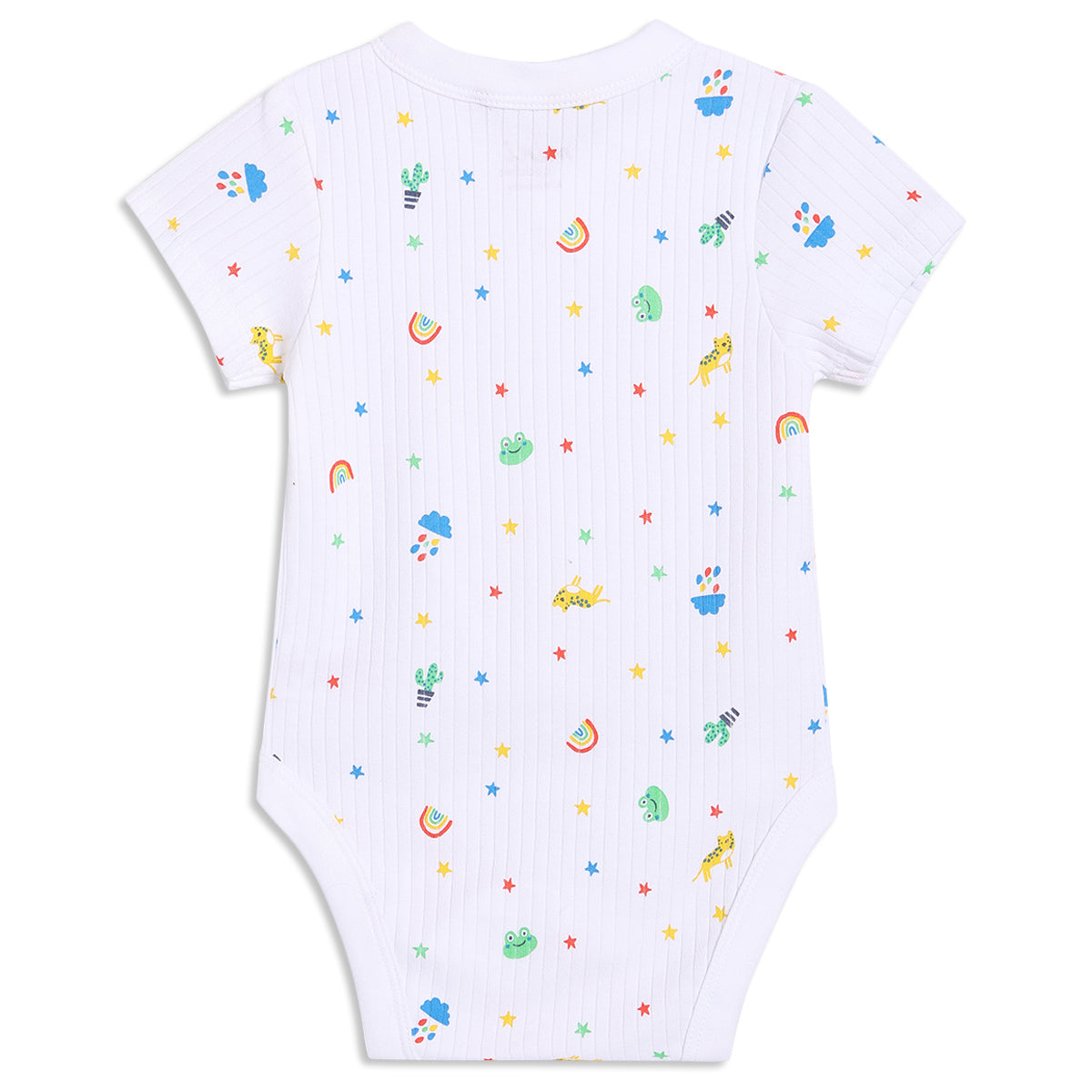 Baby Boys Printed Bodysuits Pack of 3, White and Blue