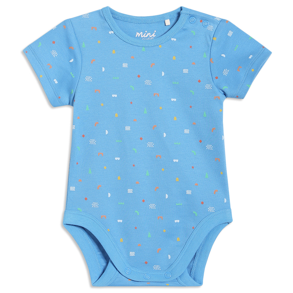 Baby Boys Printed Bodysuits Pack of 3, White and Blue