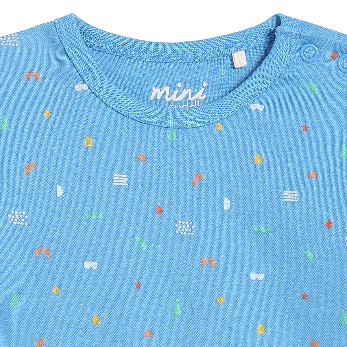 Baby Boys Printed Bodysuits Pack of 3, White and Blue