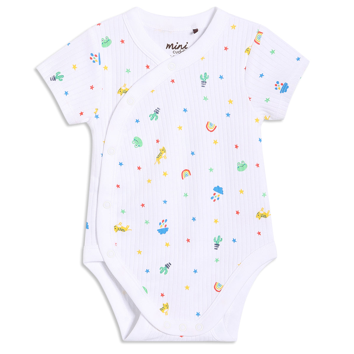 Baby Boys Printed Bodysuits Pack of 3, White and Blue