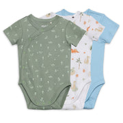 Baby Boys Dinosaur Print Bodysuit Set Pack of 3, Multicolor