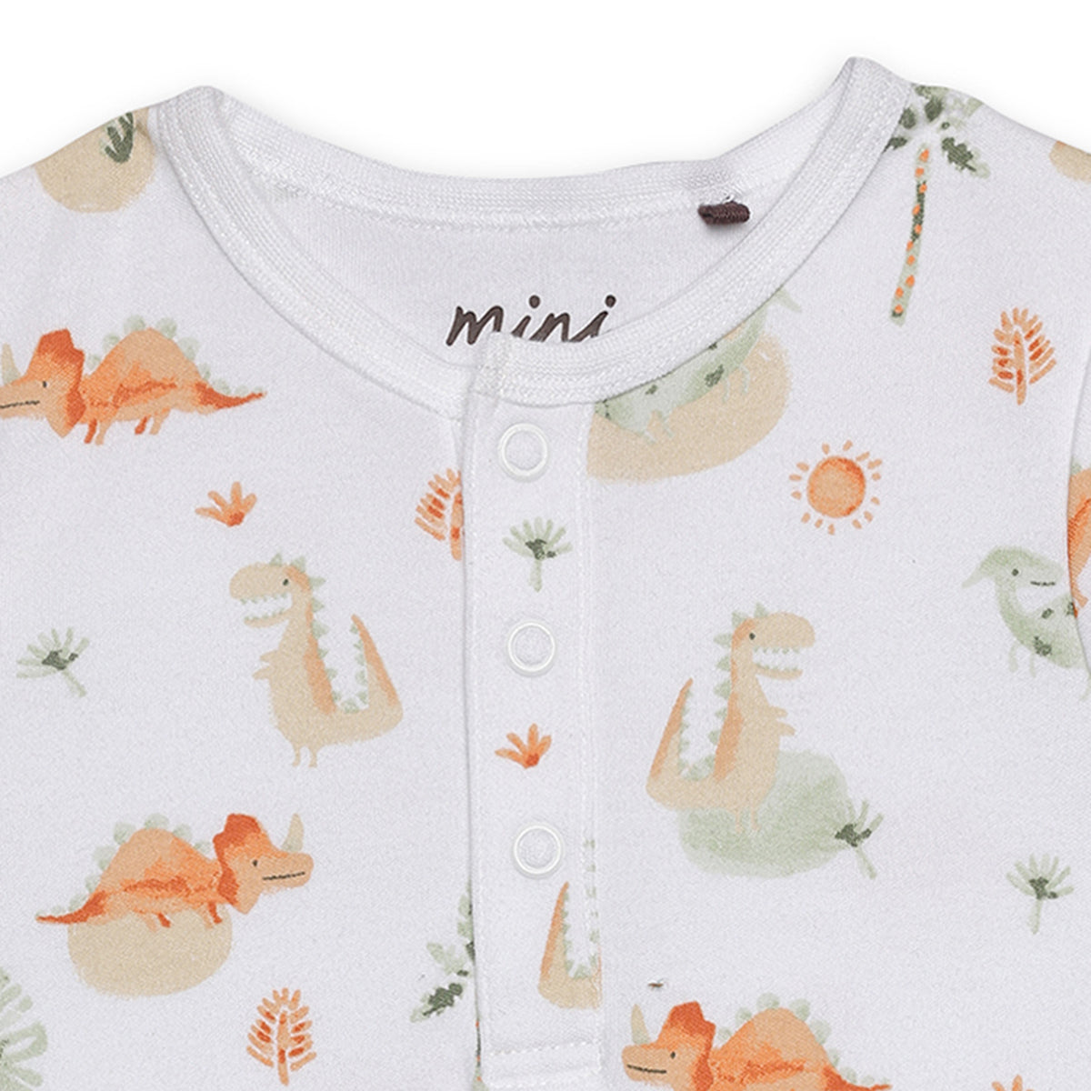 Baby Boys Dinosaur Print Bodysuit Set Pack of 3, Multicolor