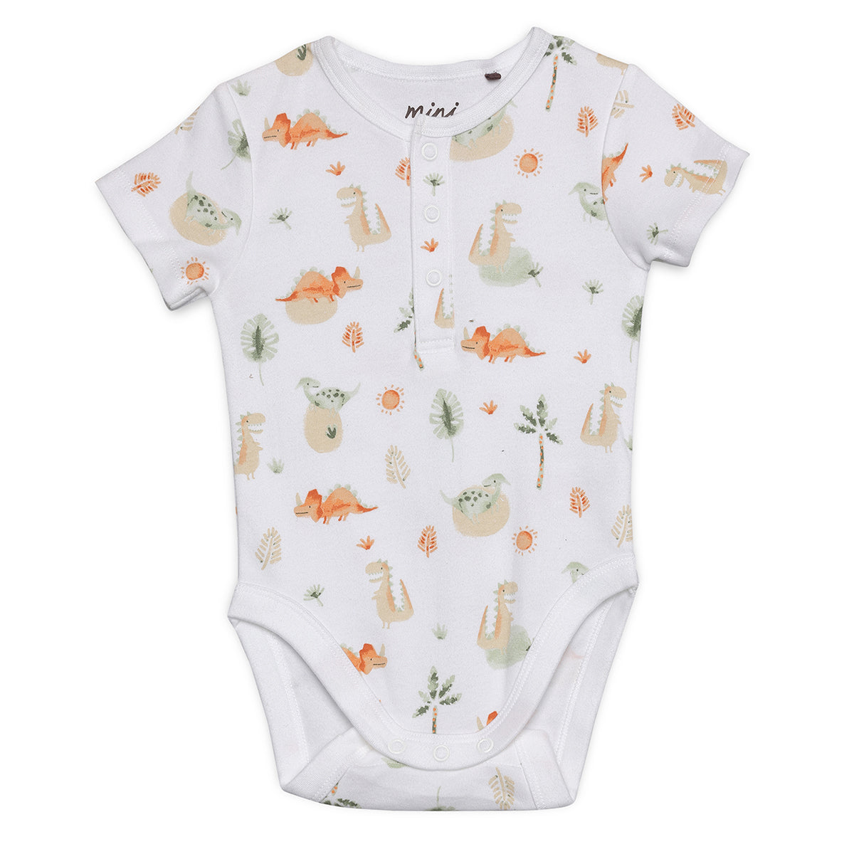 Baby Boys Dinosaur Print Bodysuit Set Pack of 3, Multicolor