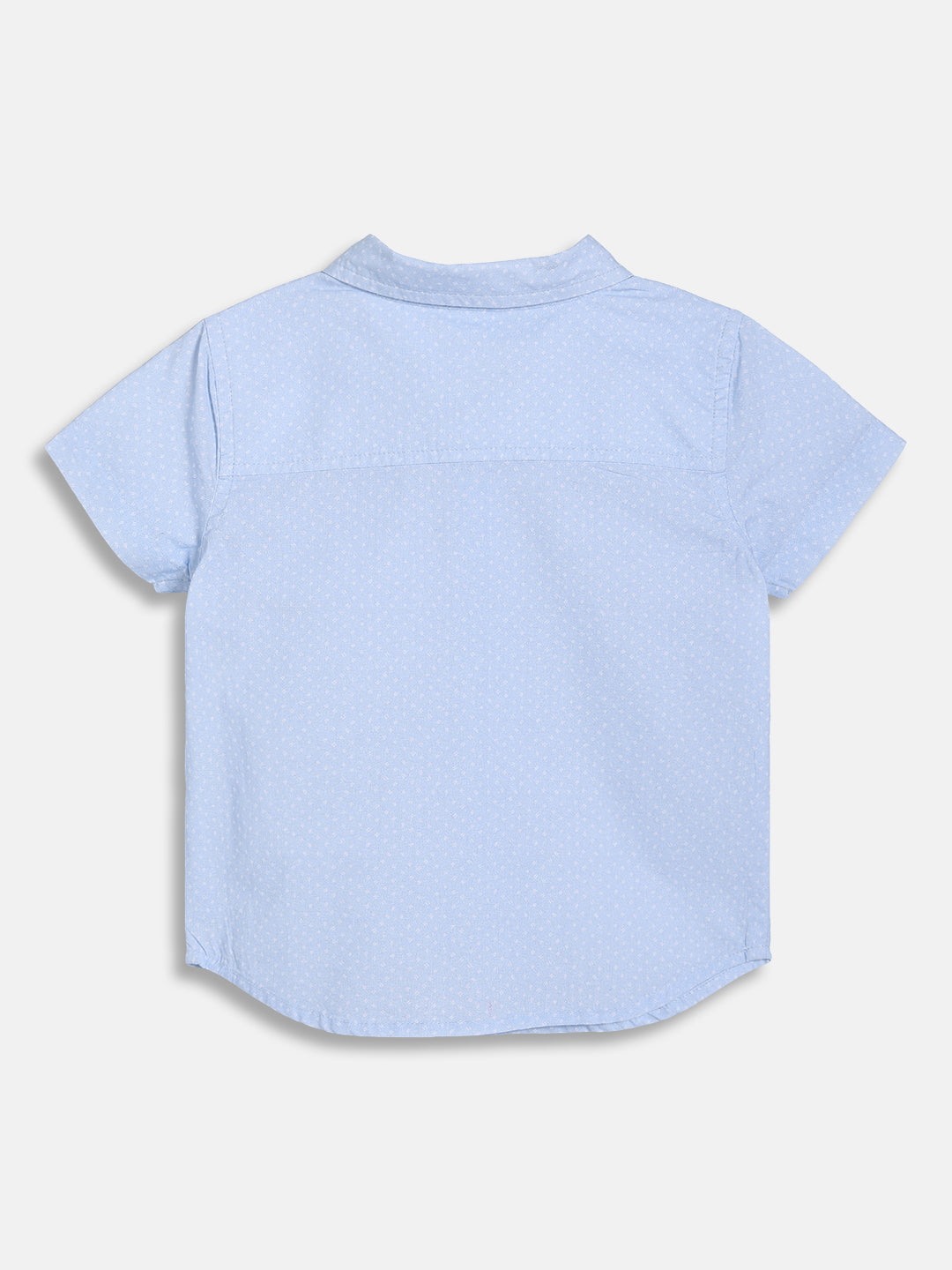 Baby Boys Printed Shirt with Solid Shorts and Suspenders Set, Light Blue and Navy