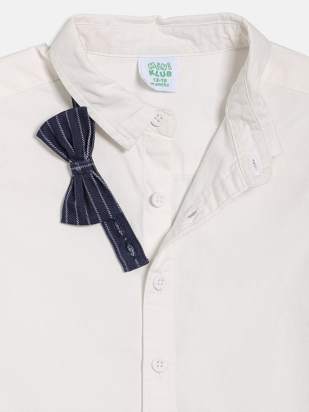 Baby Boys Striped Waistcoat with Solid Shirt and Shorts Set, White and Navy Blue
