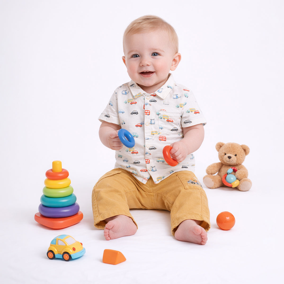 Baby Boys Solid Pants, Mustard Yellow