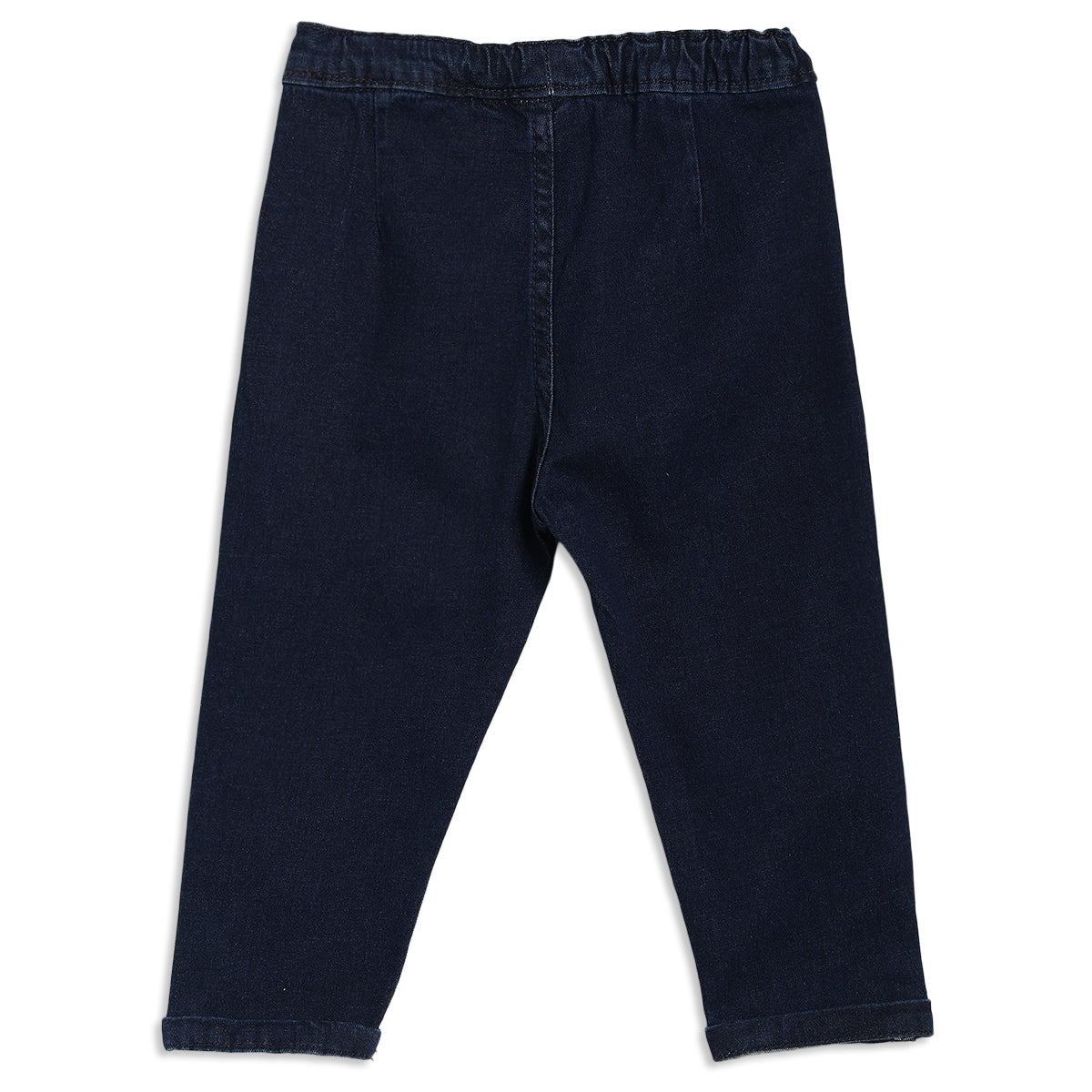 Baby Boys Smiley Patch Denim Pants, Dark Blue