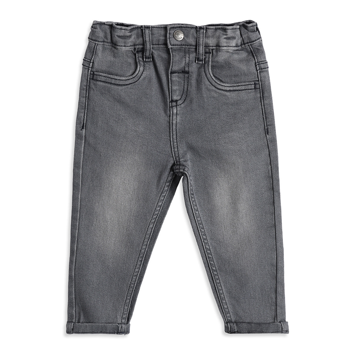Baby Boys Grey Denim Jeans Regular Fit Casual Bottom Wear