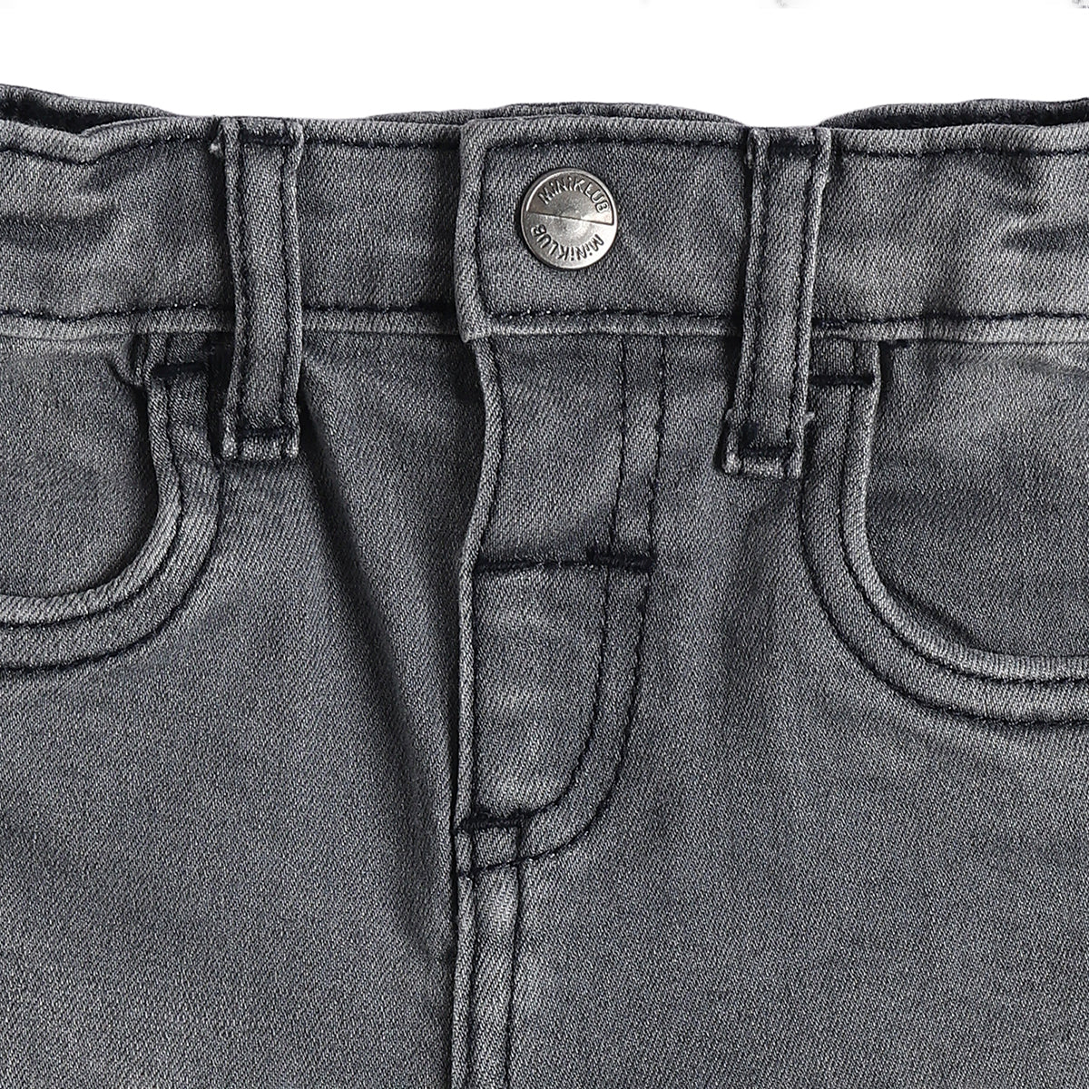 Baby Boys Grey Denim Jeans Regular Fit Casual Bottom Wear
