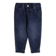 Baby Boys Navy Blue Cotton Denim Pants Regular Fit Casual Kids Pants
