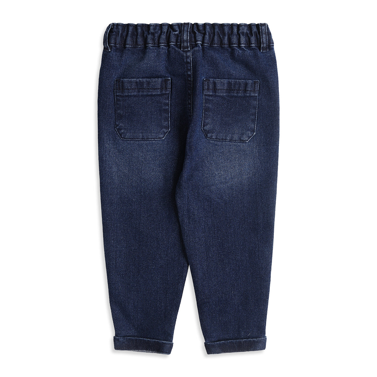 Baby Boys Navy Blue Cotton Denim Pants Regular Fit Casual Kids Pants
