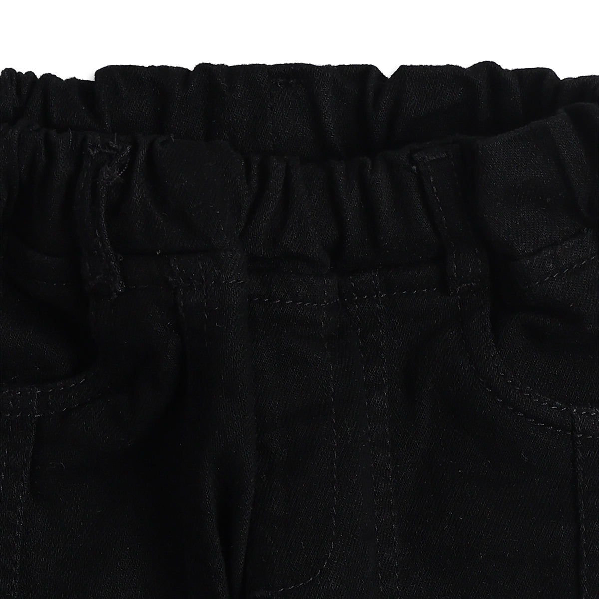 Baby Boys Black Cotton Denim Pants Regular Fit Casual Kids Pants