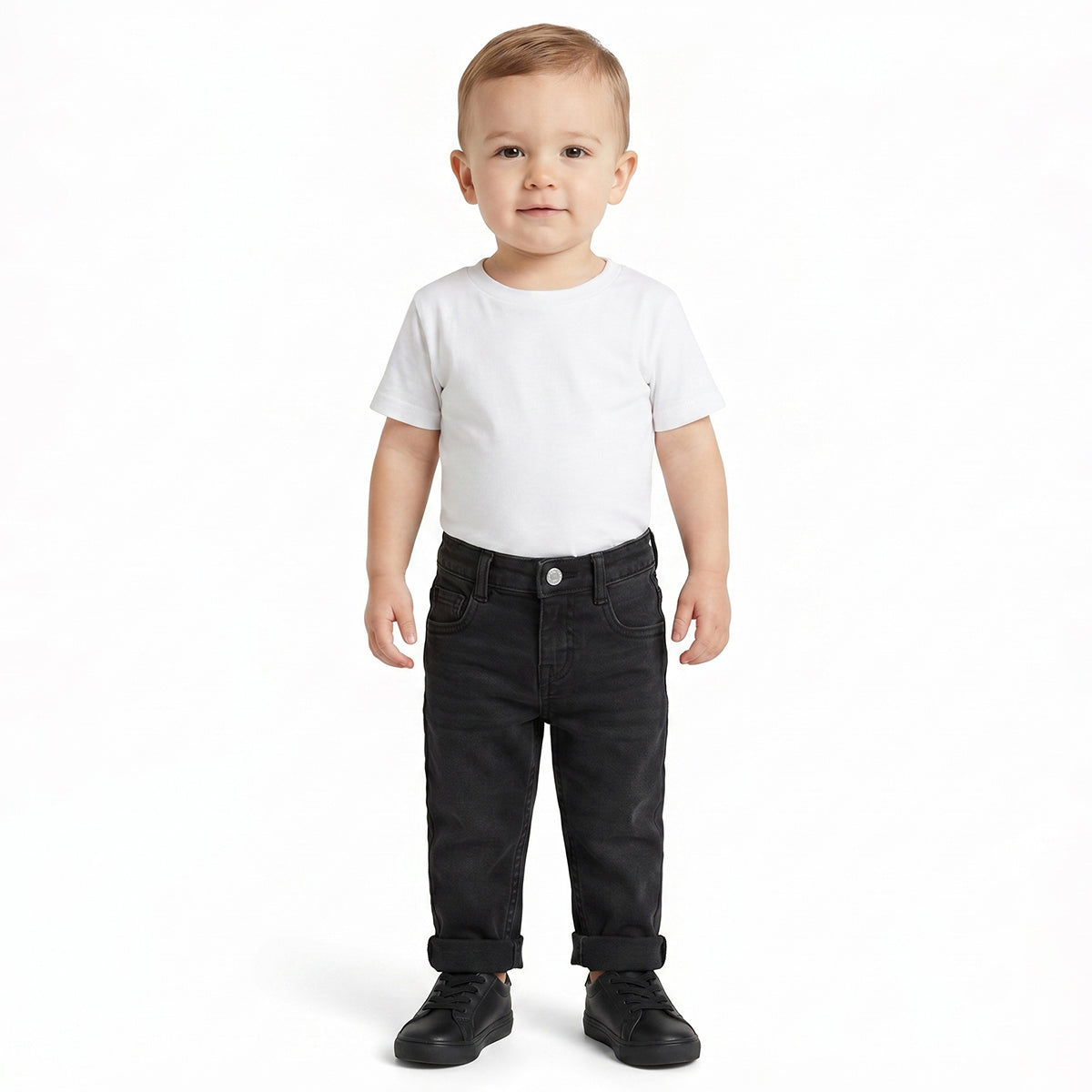 Baby Boys Black Denim Jeans Regular Fit Casual Kids Bottomwear
