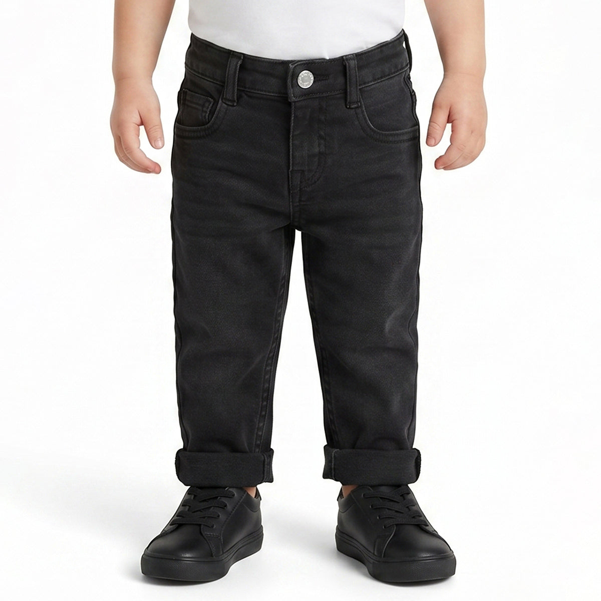 Baby Boys Black Denim Jeans Regular Fit Casual Kids Bottomwear