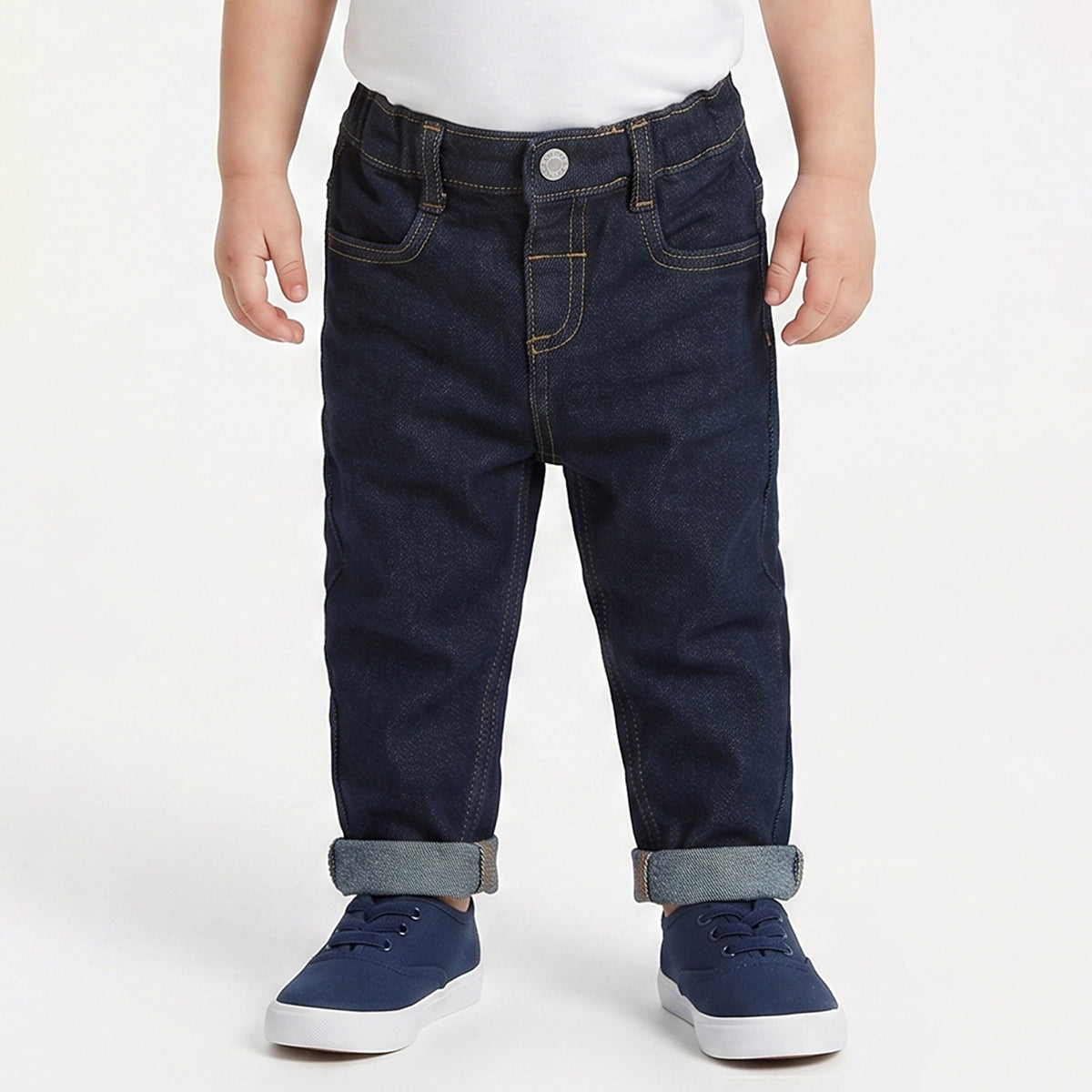 Baby Boys Dark Blue Denim Jeans Regular Fit Casual Kids Bottomwear