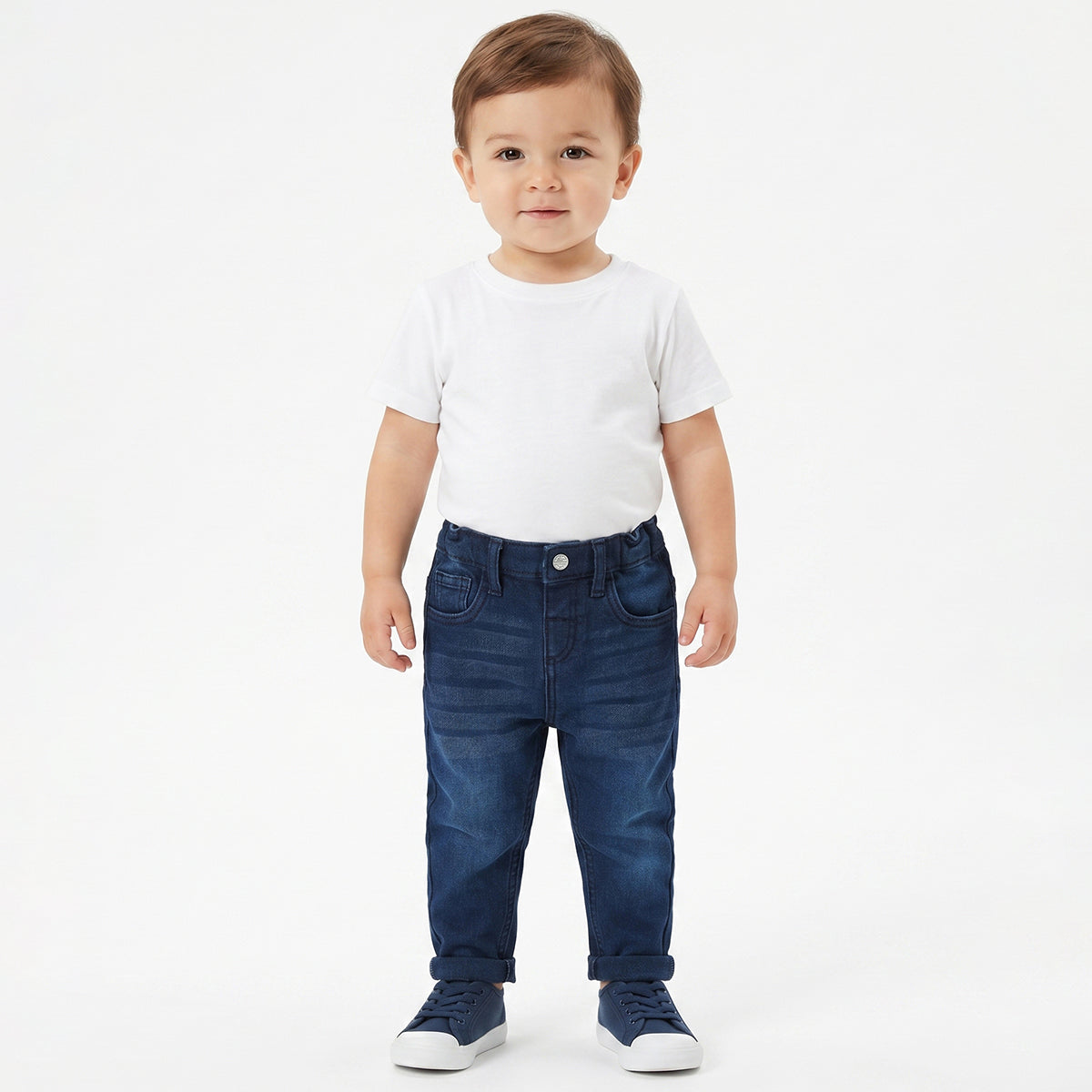 Baby Boys Blue Denim Jeans Regular Fit Casual Kids Jeans