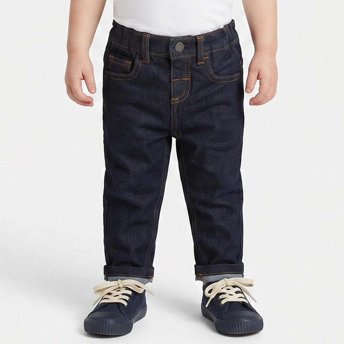 Baby Boys Dark Blue Denim Jeans Regular Fit Casual Denim Pants