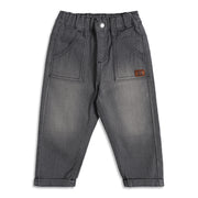 Baby Boys Grey Denim Jogger Pants Regular Fit Casual Kids Jeans