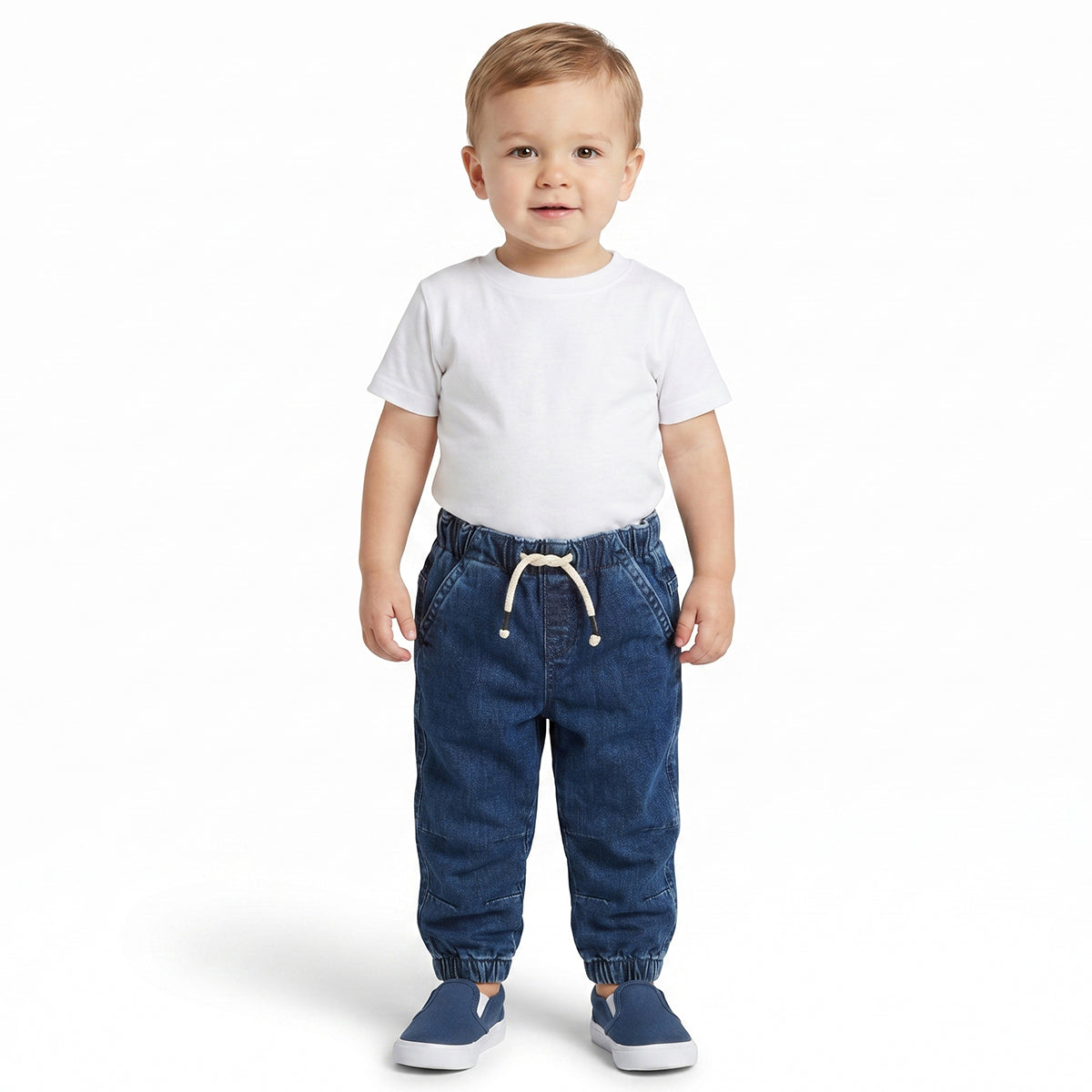 Baby Boys Blue Denim Pant Regular Fit Casual Kids Pant