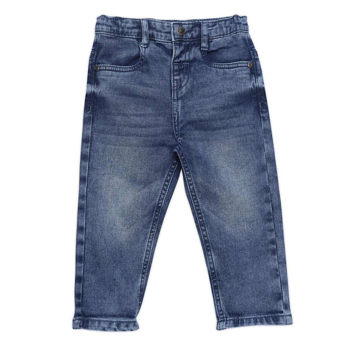 Baby Boys Solid Denim Jeans, Dark Blue