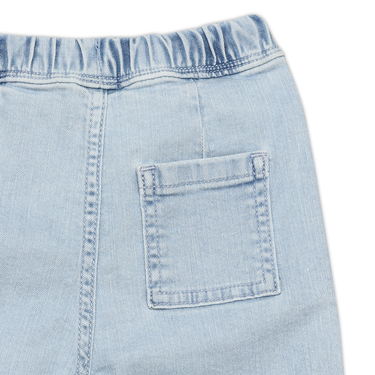 Baby Boys Light Wash Cargo Denim Pant, Light Blue