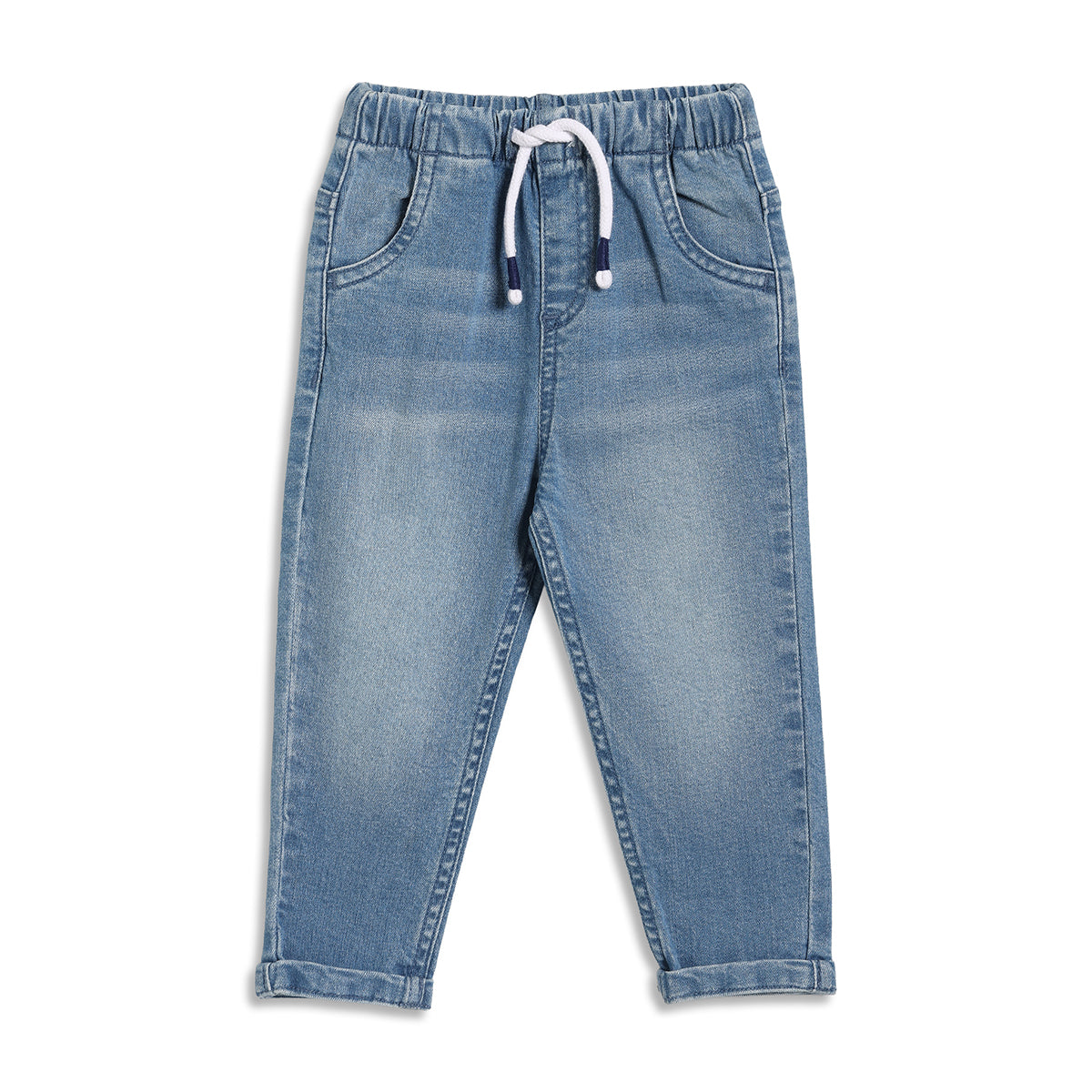 Baby Boys Solid Denim Pants, Blue