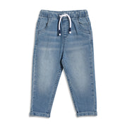 Baby Boys Solid Denim Pants, Blue