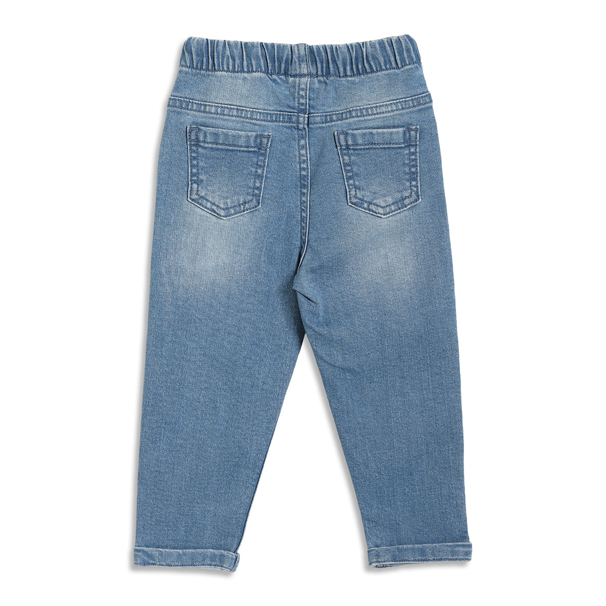Baby Boys Solid Denim Pants, Blue