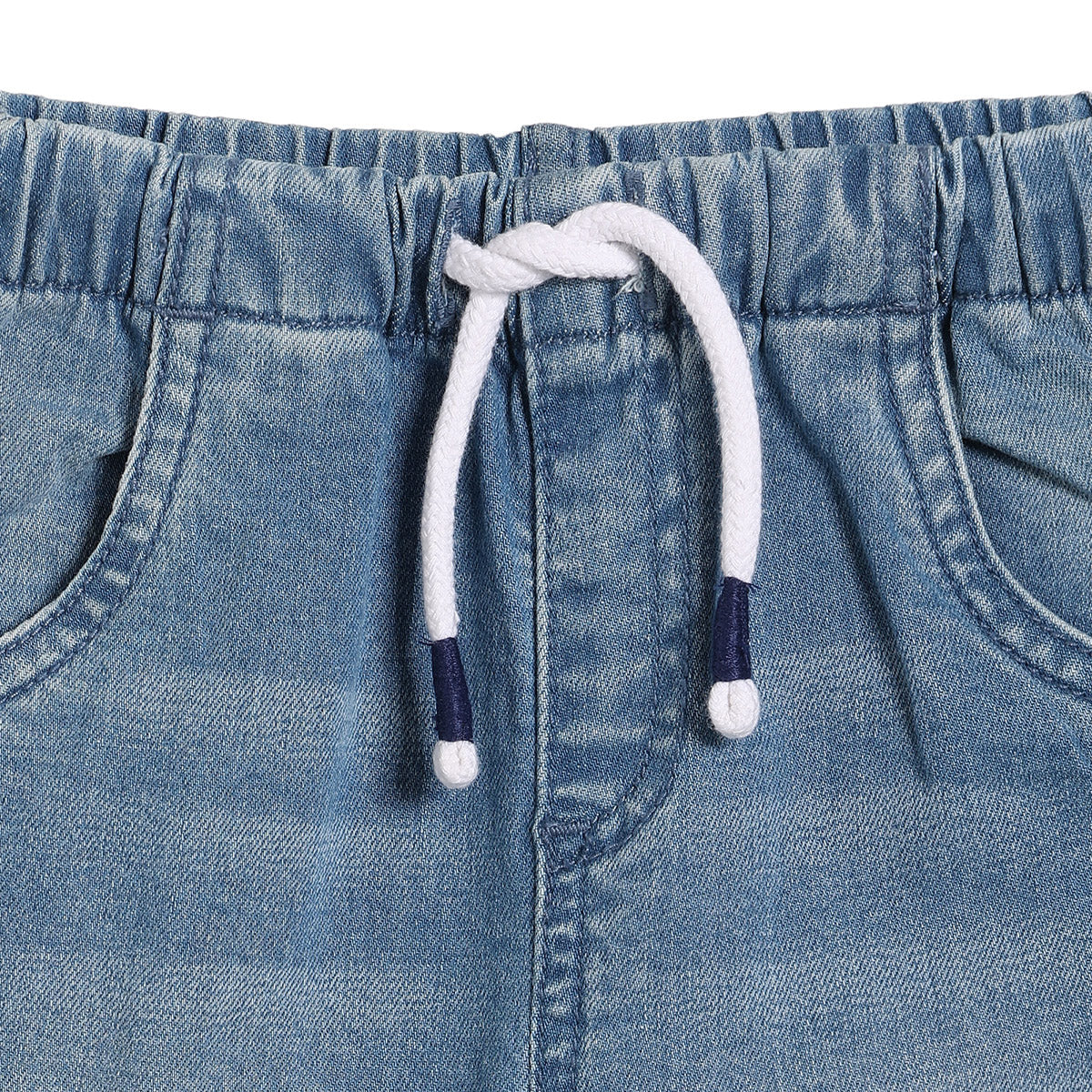 Baby Boys Solid Denim Pants, Blue