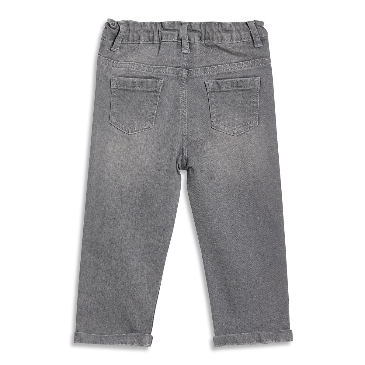 Baby Boys Solid Denim Pants, Grey