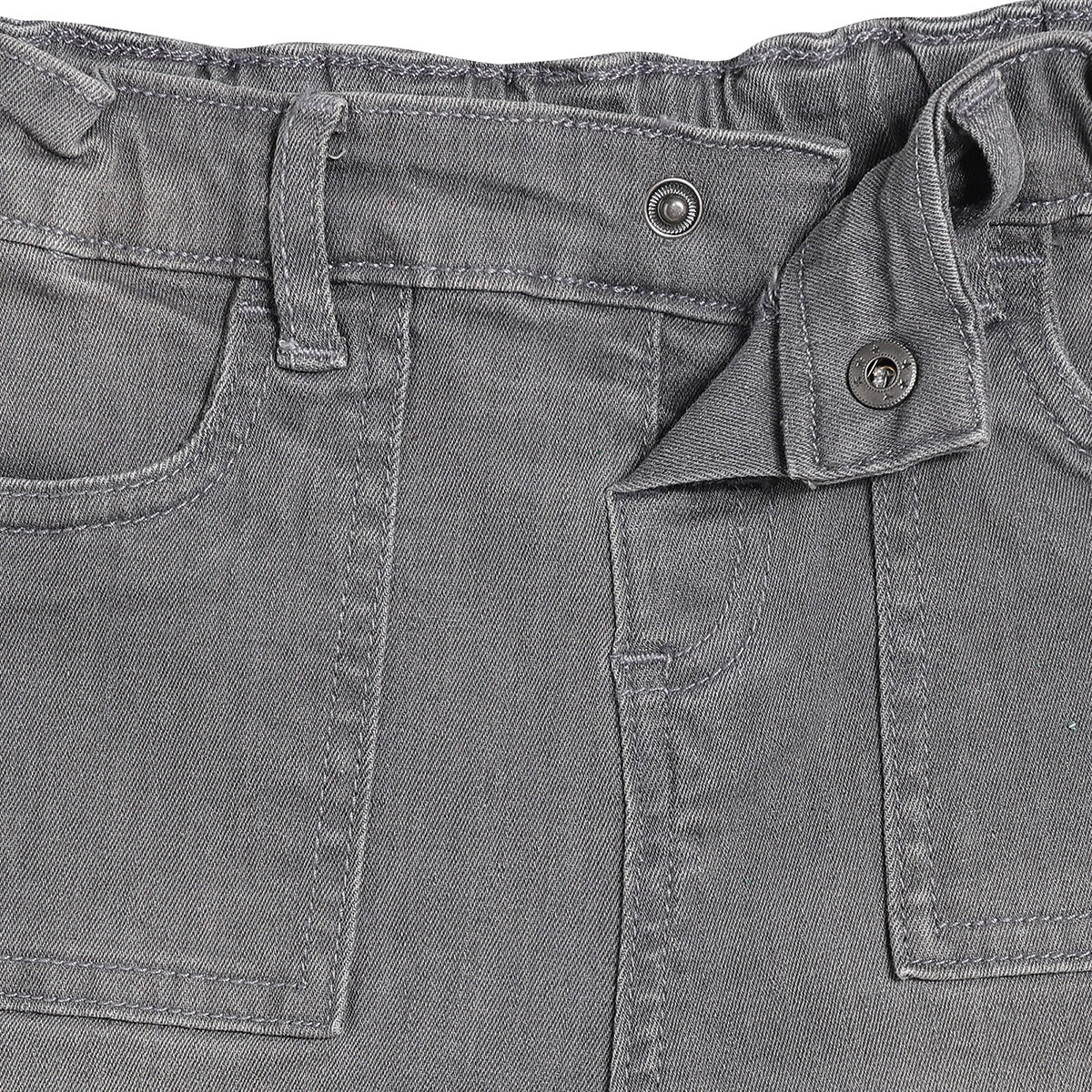 Baby Boys Solid Denim Pants, Grey
