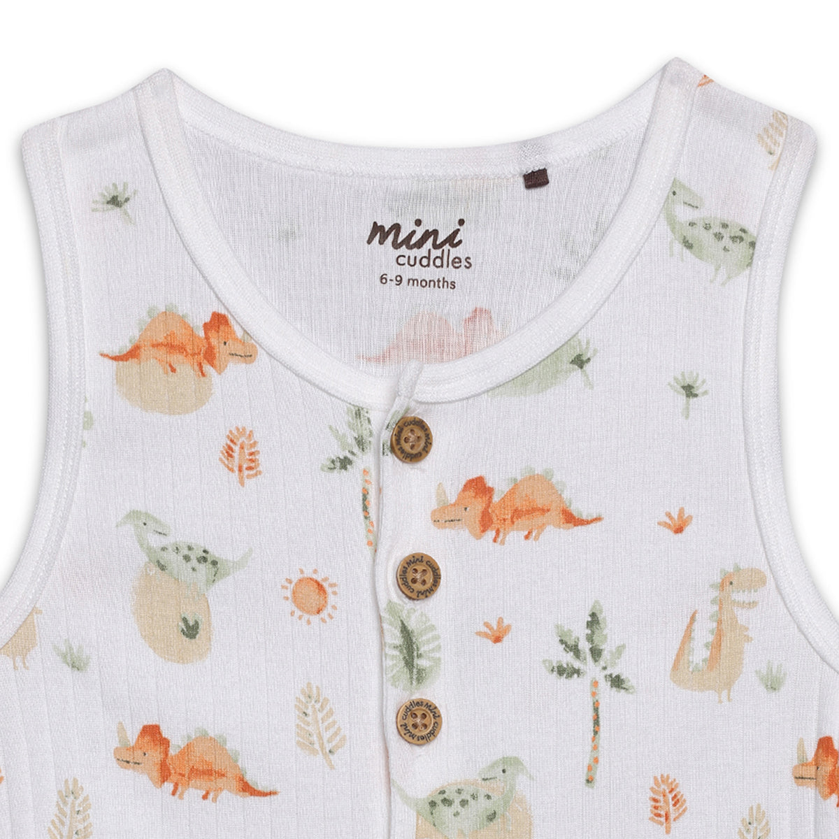 Baby Boys Dinosaur Printed Dungaree Set with Matching Cap, Multicolour