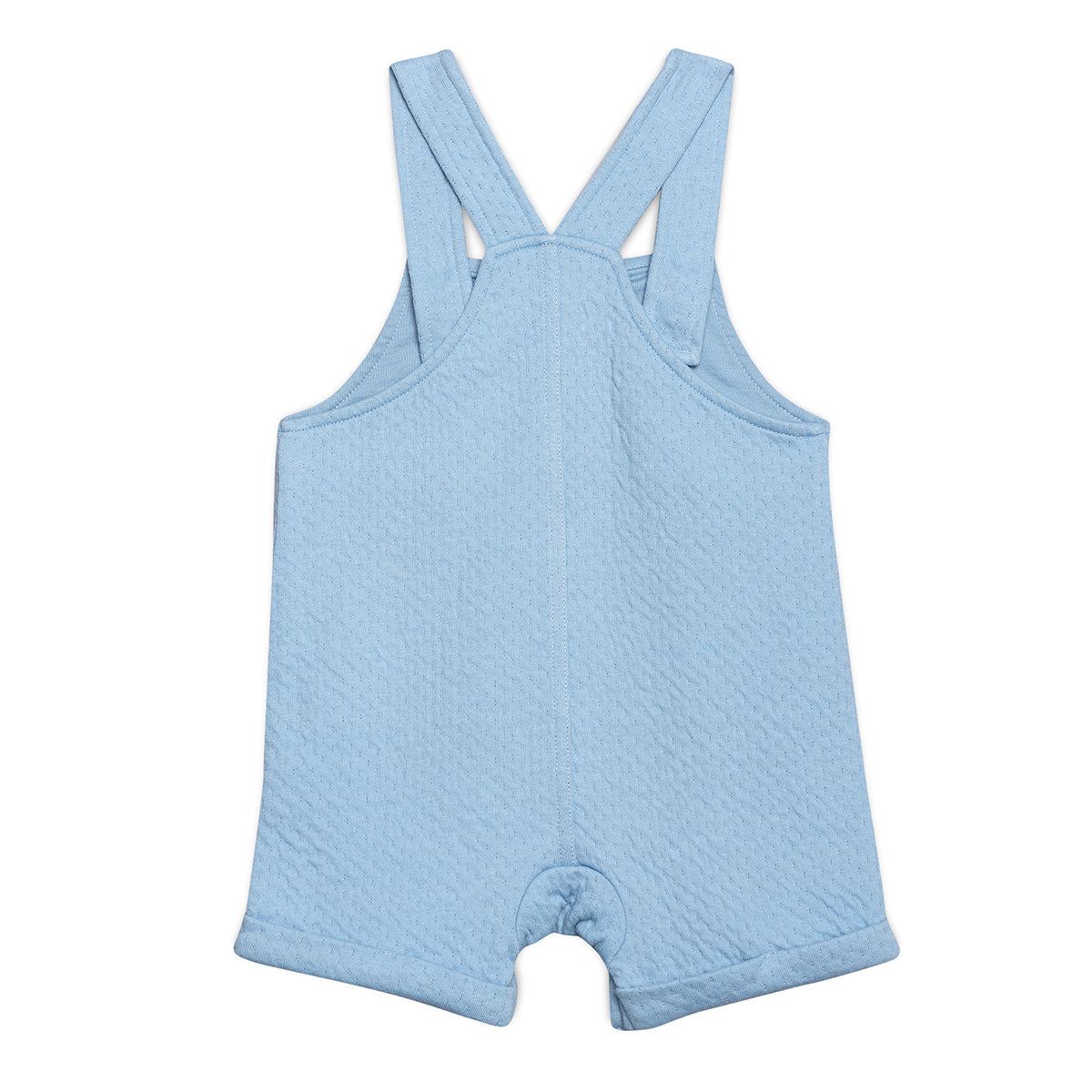 Baby Boys Lion Patch Dungaree Set with Matching Cap, Blue, White