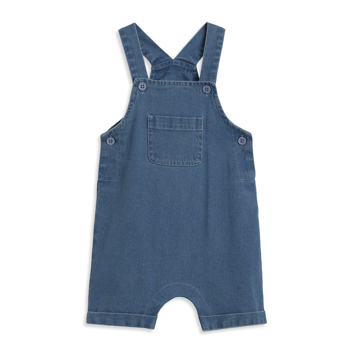 Baby Boys Blue Denim Dungaree Set Regular Fit Casual Wear