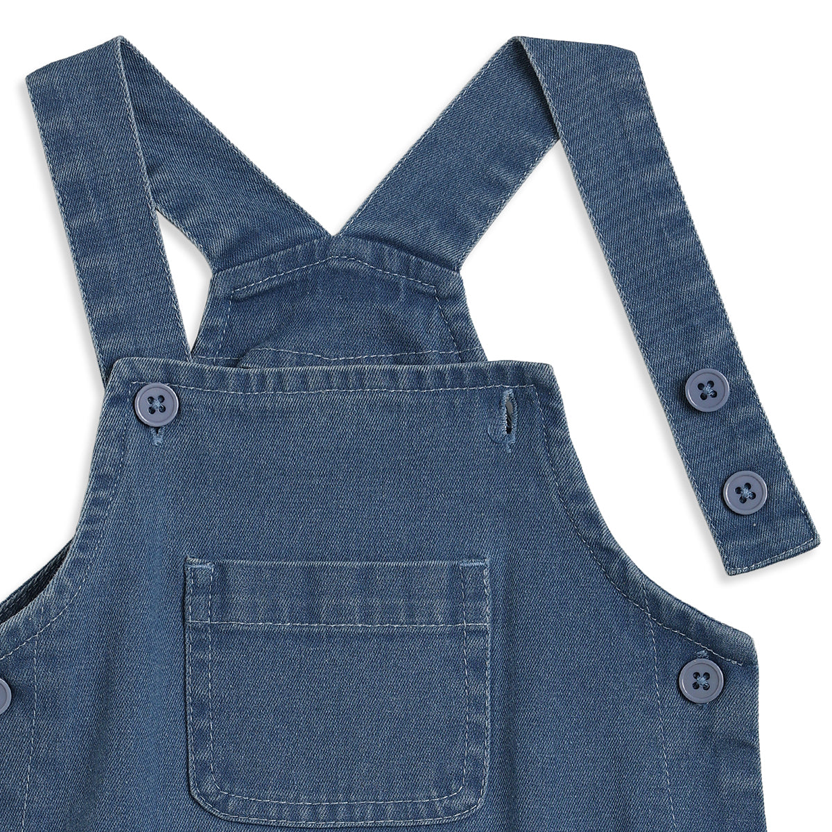 Baby Boys Blue Denim Dungaree Set Regular Fit Casual Wear